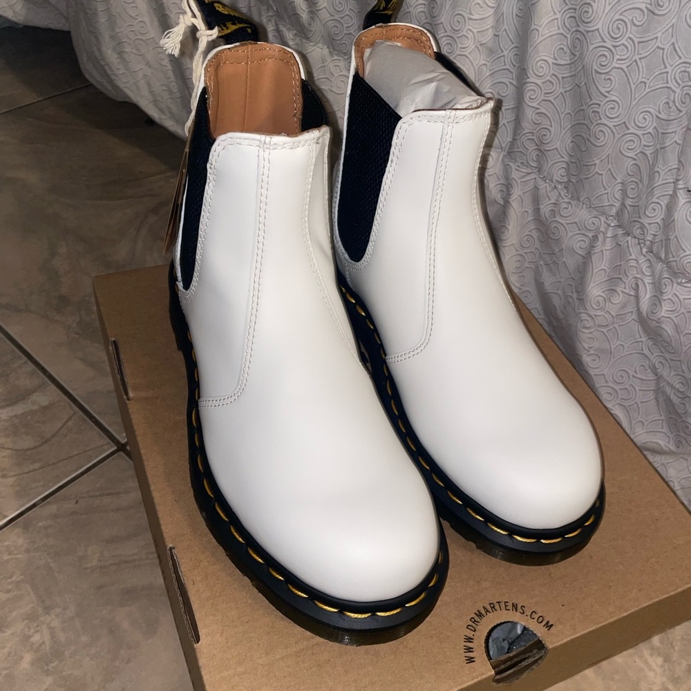 Dr. Martens White Chelsea Boots
